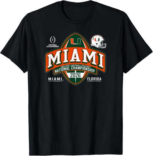 Miami Hurricanes CFP National Championship 2026 Crest Black T-Shirt