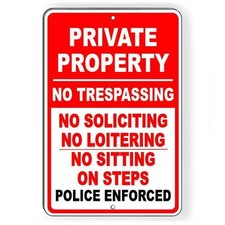Private Property No Trespassing Soliciting Sign / Decal Sp009 / Magnetic Sign
