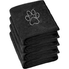 4 Pack Absorbent Soft Microfiber Dog Towels for Drying Large and Small Medium