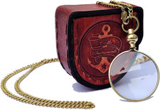 Magnifying Glass, Optical Magnifier Lens with Necklace Chain Monocle for Library