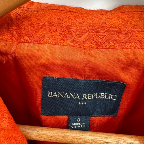 BANANA REPUBLIC Orange Textured Notched Collar Blazer // 8 - Picture 2 of 6