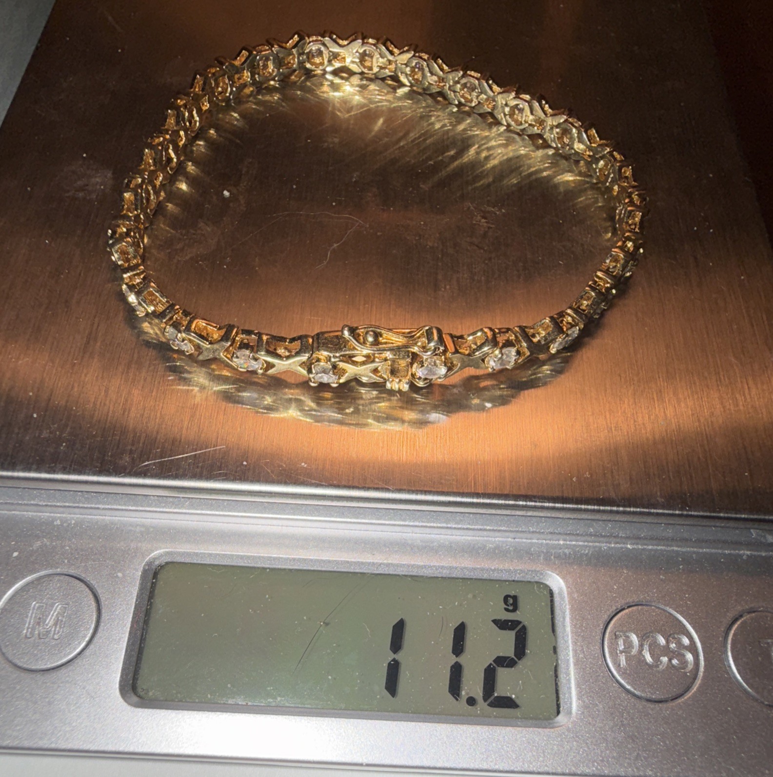 STERLING SILVER SOLID SILVER GOLD PLATED CZS TENN… - image 4