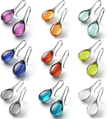 Teardrop Earrings for Women Trendy Sterling Silver Hypoallergenic Crystal Dangle