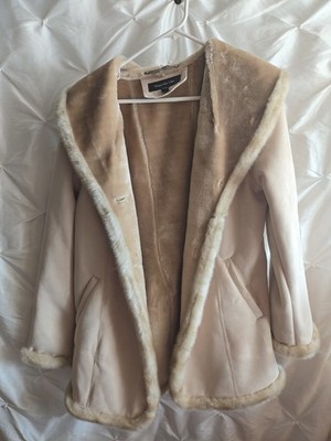 Jones New York Women's Light Brown Faux Suede Winter Coat Size Large