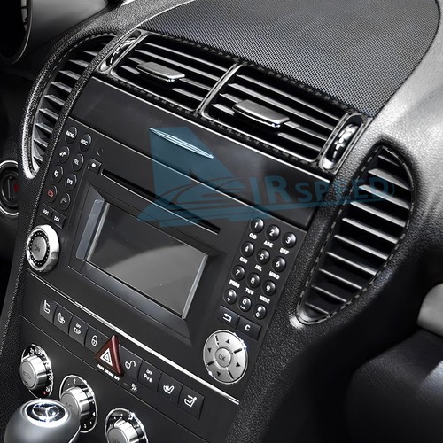 For Benz SLK 2004-2010 Center Control Vent Accessory Sticker Black Carbon Fiber - Picture 2 of 9