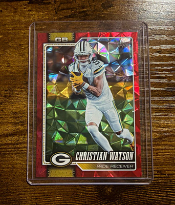 Topps Christian Watson Green Bay Packers #75 Red Diamanté Parallel Bookend /5