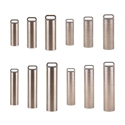 Portable Waterproof Pills Box Keychains Stainless Steel Small Bottles