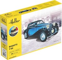 Heller, Starterset Mit Farbe Und ZubehöR – Bugatti T50 Zum Zusammenbauen, 1/2...