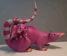 Opossum Mother & Babies Oaxacan Folk Alebrije Signed Morales Jimenez 16" (B3-CL)