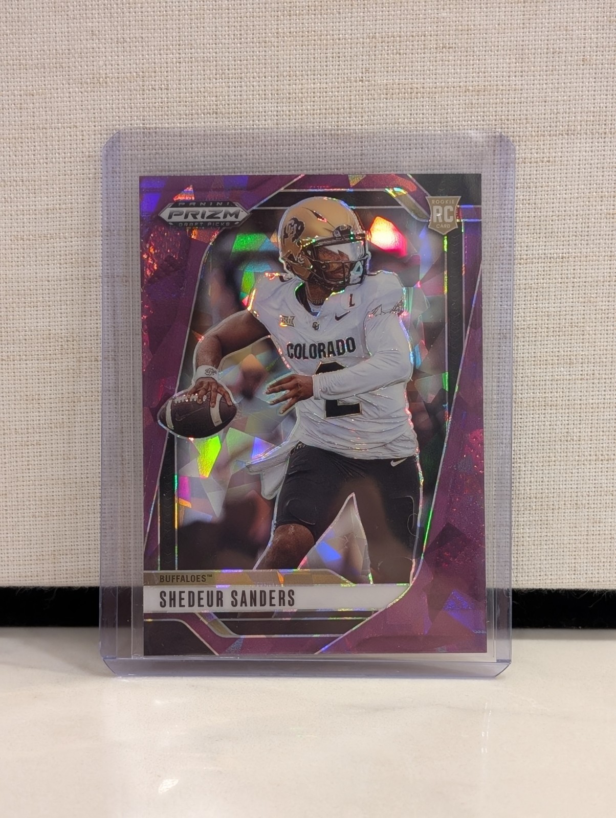 2025 Panini Prizm Draft Picks Football Shedeur Sanders #19 Purple Ice RC /199