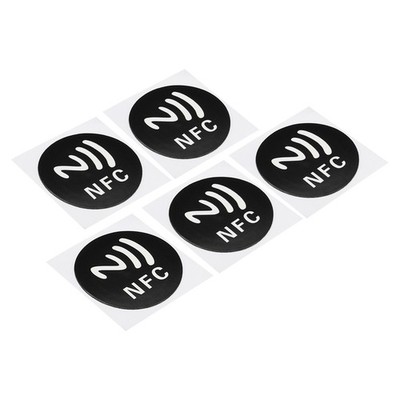 5Pack NFC Aufkleber NFC213 Etikett Aufkleber 144 Bytes Speicher Schwarz