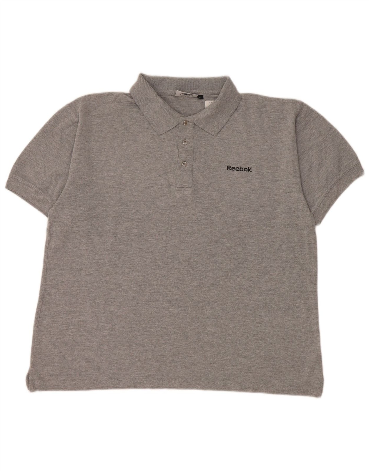 Reebok Mens Polo Shirt Large Grey Flecked Cotton AO12