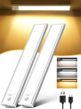 2Pack 12” Under Cabinet Lights, Magnetic Led Motion Sensor Counter Lights, 3 ...