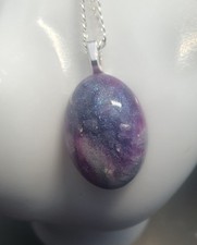Necklace With Handmade Resin Pendant.