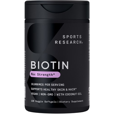 #ad Vegan Biotin 10000mcg with Organic Coconut Oil Max Strength Hair Vitamin B7 $19.95