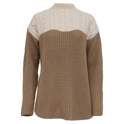 Sandro Cable Knit Sweater In Wool Women Brown L