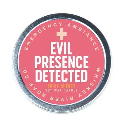 Evil Presence Detected Emergency Ambience Travel Tin Candle