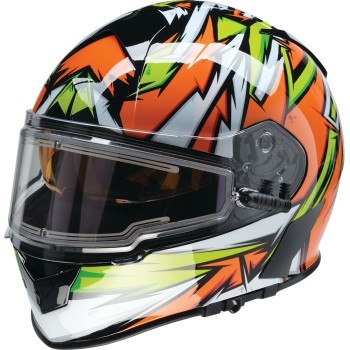 Z1R Warrant Snow Full Face Helmet - Neuron Orange/Green - Adult Size Small