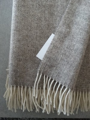 SALE ! Wolldecke Plaid 140x200cm  100 % Schurwolle Kuschelig warm weich grau