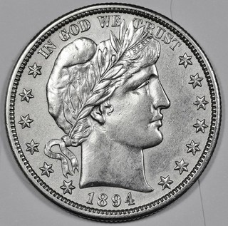 1894 s Barber Half Dollar. BU Detail. 211899