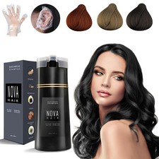 Nova Hair Dye Shampoo, 3-in-1 Instant Color for Men  Women
