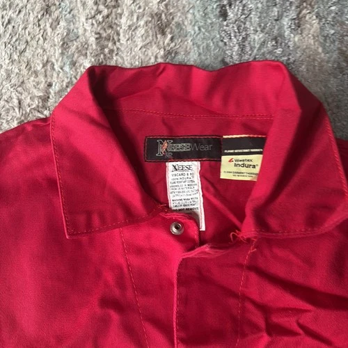 Neese Indura Westex Wear HRC2 FR Shirt Size Medium 38/40 Red Coveralls image 11