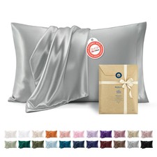 Bedsure Satin Pillowcase, Similar to Silk Queen 20" X 30" , 01 - Silver Grey