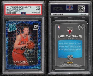 2017-18 Donruss Optic Rated Blue Velocity Prizm Lauri Markkanen PSA 9 Rookie RC