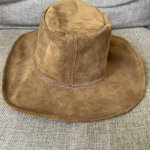 Walkabout Real Leather Hats Australia Wire Rim Moldable Brim Brown Youth Sz XS - Picture 3 of 8