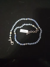 Sarda Artisan of Bali 20"Gem Beaded Chain "Celestial Angelite Agate" 925