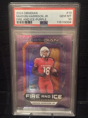 2024 Obsidian Marvin Harrison JR Fire & Ice-Purple #13 RC PSA 10 GEM MT * #/50