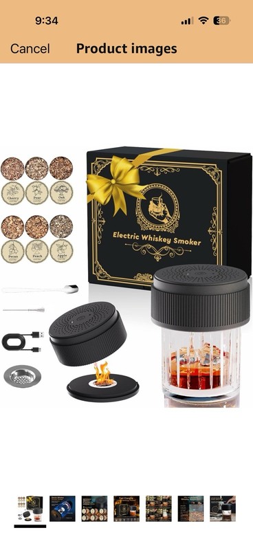 Electric Whiskey Smoker Kit, Handheld Cocktail Smoker with 6 Flavored Wood Chips