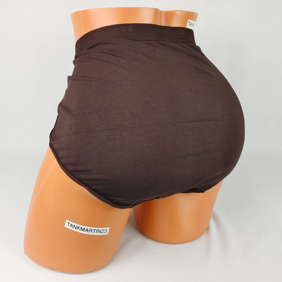 NUEVO CON ETIQUETAS BRAGUITA COMPLETA DE ALGODÓN CACIQUE LANE BRYANT PLUS 22/24 MARRÓN SÓLIDO CHOCOLATE Foto 3 de 4