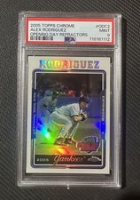 2005 Topps Chrome Opening Day Alex Rodriguez #odc2 Refractor NY Yankees PSA 9