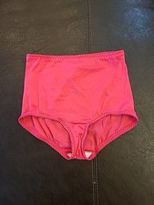 Vintage NWOT Lilly Of France High Waist Size Large Satin Nylon Panties Pink 9652