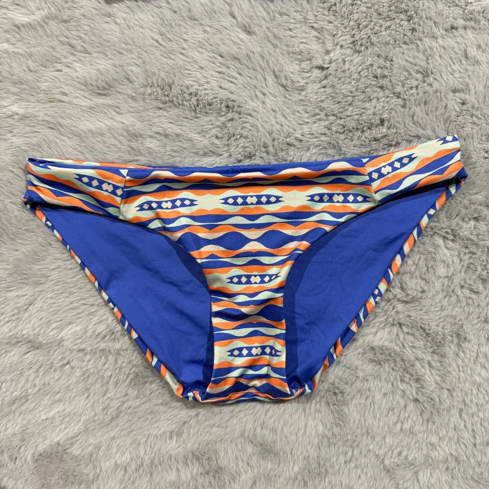 Patagonia Bikini Set Small Blue Racerback Swim Top Bottom Aztec Print Nanogrip - Image 4 of 4