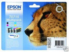 PACK DE QUATRE CARTOUCHES EPSON T0715 = T0711 + T0712 + T0713 + T0714 / 4 t071