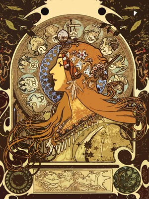 Decoration Poster.Home interior design print.Wall art.Mucha Art Nouveau.7199
