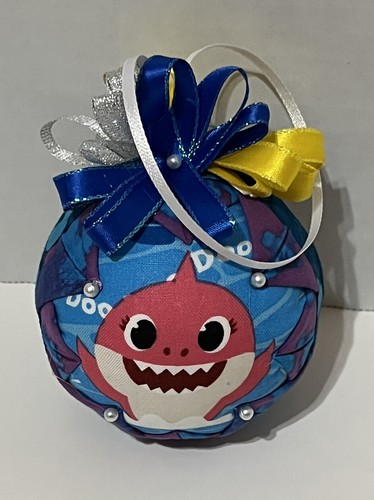 Baby Hai Familie gesteppter Weihnachtsschmuck Handarbeit Pinkfong 5er Set Unikat - Bild 5 von 12