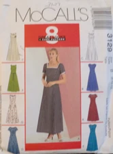 McCall's Sewing Pattern 3129 Misses Dresses 8 Styles Variations Sizes 8-12 UNCUT