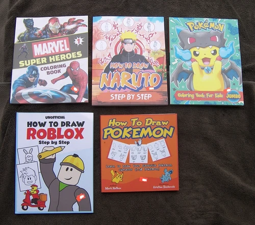 5 Books How to Draw Naruto Roblox Pokemon Coloring Marvel Super Heroes