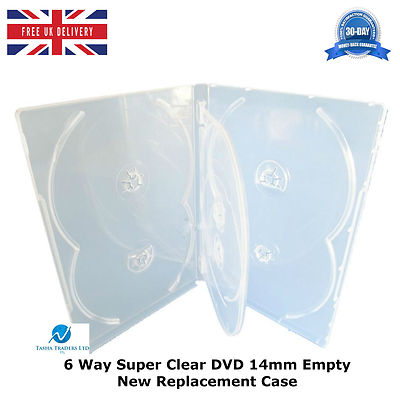 10 x 6-fach transparent Premium 14 mm hält 6 Scheiben leer Ersatz hochwertiges Gehäuse