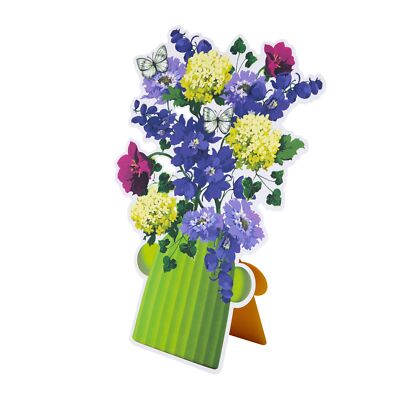 Die Cut grüne Vase Design Magical Botanicals Papier Blumen offene leere Karte