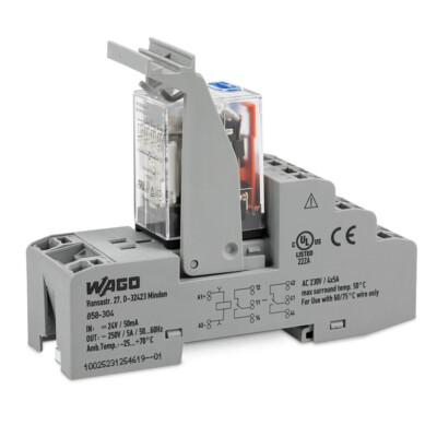 5pcs WAGO 858-304 Relay Module 4 Changeover Contacts 24 VDC New Kd