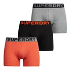 Superdry Boxer Shorts 3 Pack Underwear Mid Length Triple Pack Black Grey Orange