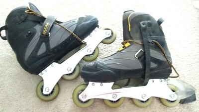 Men's US Size 10.5 Ultra Wheels Abec 5 Roller Blades In line Skates/ Grey Yellow