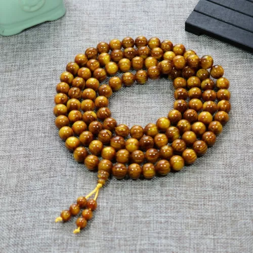 108pcs Genuine Golden Black Coral Sea Willow Bracelet Beads 12mm - Picture 2 of 4