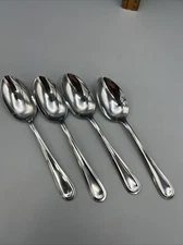 4 Towle DAVENPORT Spoons Oval Soup Dessert Bevel Edge 7.5” Stainless Silverware