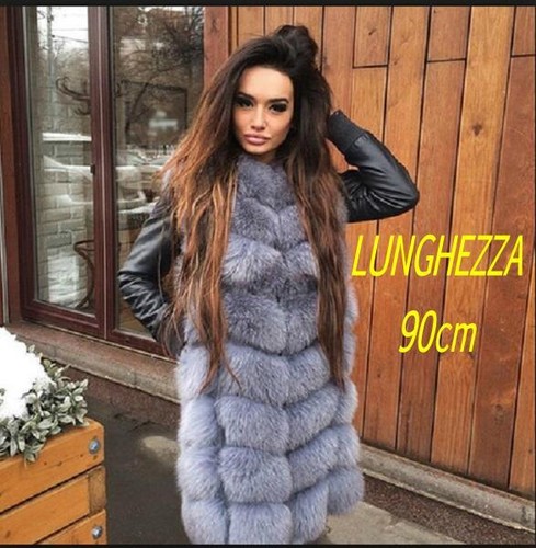 Donna Gilet Pelliccia Vera Volpe Cappotto Smanicato in Pelliccia Vera Fur  Vest 3 | eBay