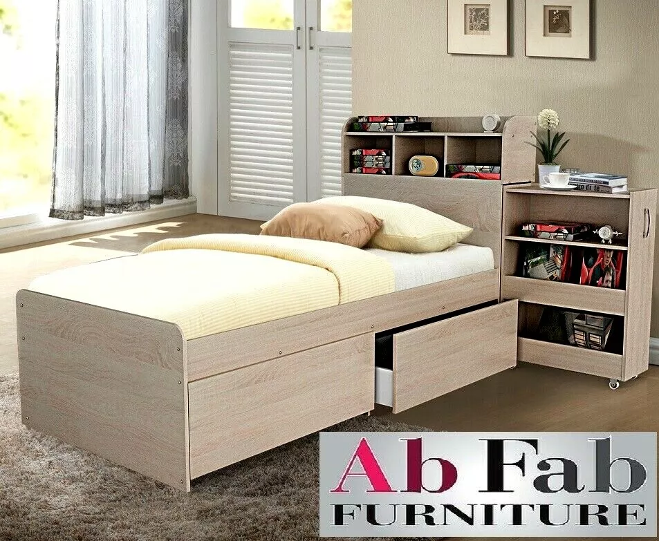 King single bed frame on sale with drawers